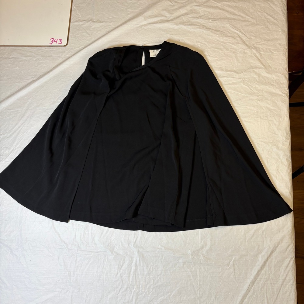 DKNY Black Cape Top Sleeveless Blouse  Womens‎ XS NWT Professional Chic NEW